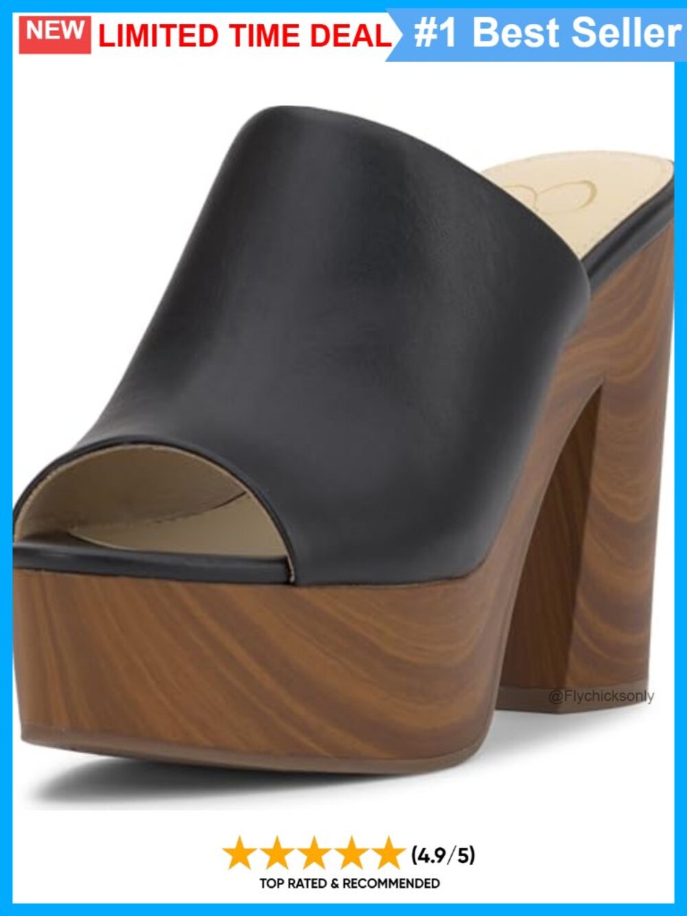 Faux Leather Block Heel Platform Mule Slingback Slip On Open Toe Dress Shoe